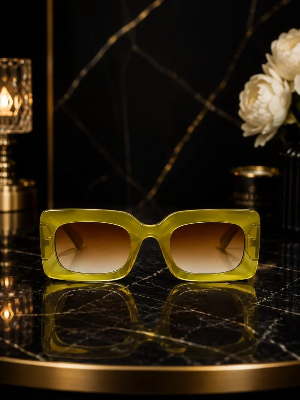 Arriba Unisex Rectangle Sunglasses Chunky Frame UV400